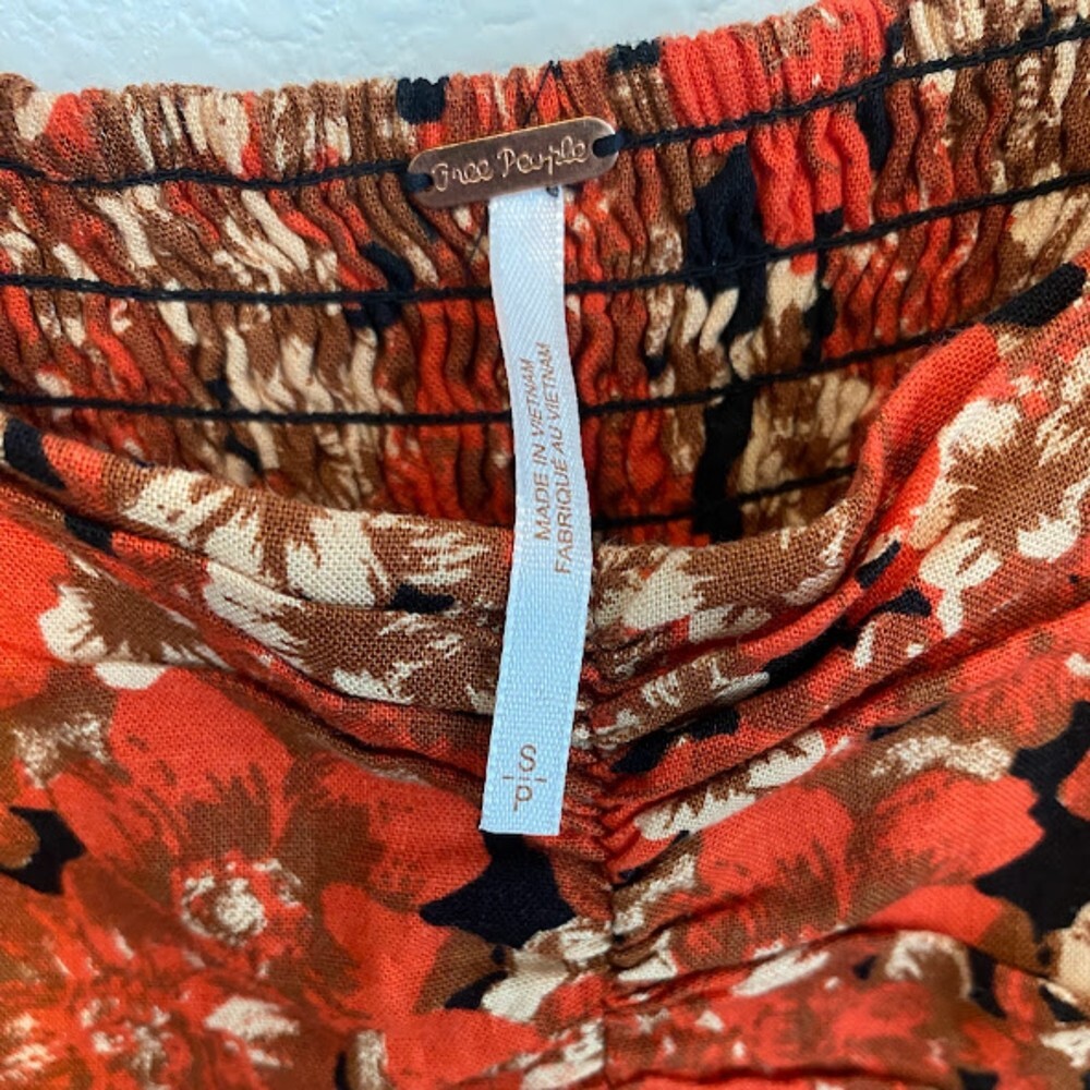 Free People Linen Blend Pattern Play Mini Dress S View 3